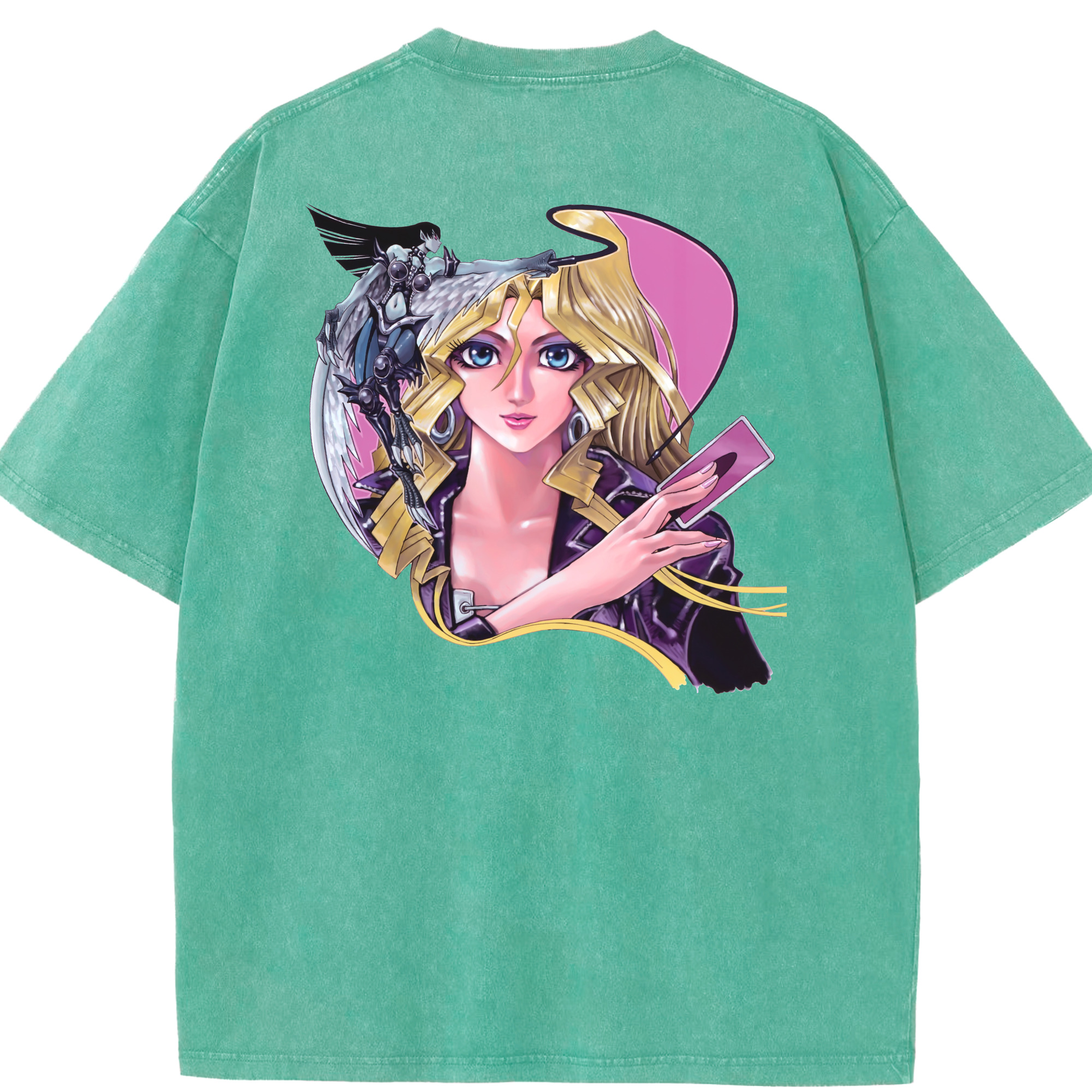 （画像用） 遊☆戯☆王 Yu-Gi-Oh! 綿100% ヴィンテージ風 半袖Tシャツ（背面プリント）